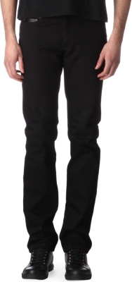 GIVENCHY Leather-panel slim-fit straight jeans
