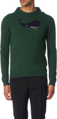 JIL SANDER Whale intarsia jumper (Green