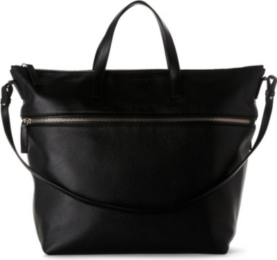 JIL SANDER Grained-leather bag (Black