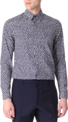 JIL SANDER Hex-print single-cuff shirt