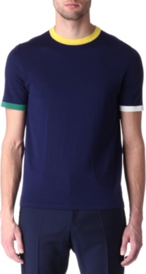 JIL SANDER Knitted contrast-trim t-shirt