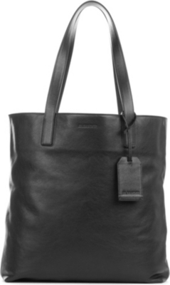 JIL SANDER Logo-embossed leather tote