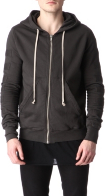 RICK OWENS Panel-appliqué jersey hoody