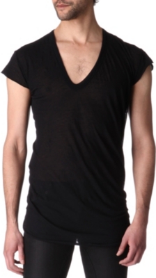 RICK OWENS Long cotton scoop-neck t-shirt