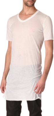RICK OWENS Long cotton scoop-neck t-shirt