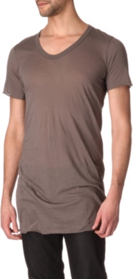 RICK OWENS Long cotton scoop-neck t-shirt