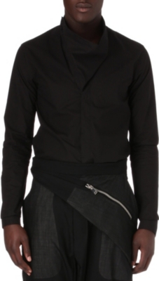 RICK OWENS Funnel-neck single-cuff shirt