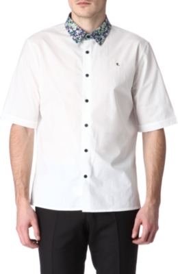 RAF SIMONS Printed-collar shirt
