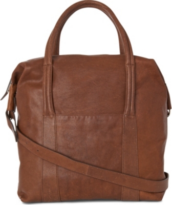 MAISON MARTIN MARGIELA Large grained-leather shoulder bag (Brown