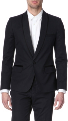 MAISON MARTIN MARGIELA Shadow-striped shawl-collar blazer