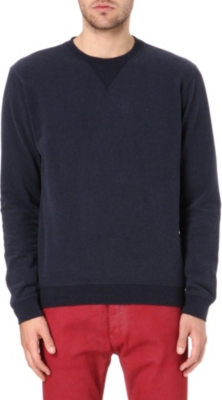 MAISON MARTIN MARGIELA 10+14 leather elbow-patch sweatshirt