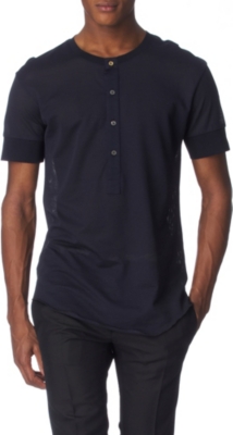 PAUL SMITH MAINLINE Mesh Henley top (Navy