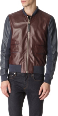 PAUL SMITH MAINLINE Leather bomber jacket