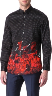 PAUL SMITH MAINLINE Polka dot rose-print shirt
