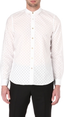 PAUL SMITH MAINLINE Pointelle polka dot single-cuff shirt