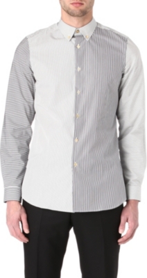 PAUL SMITH MAINLINE Mixed-stripe single-cuff shirt