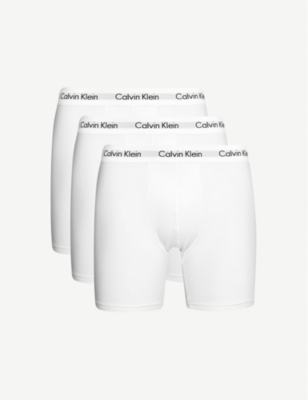CALVIN KLEIN: Pack of three Solid classic-fit cotton-jersey boxer briefs