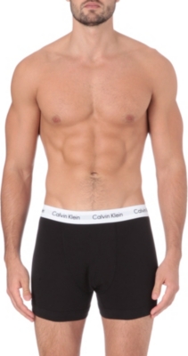 CALVIN KLEIN Three pack stretch&ndash;cotton trunks