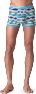 CALVIN KLEIN Striped stretch-cotton trunks