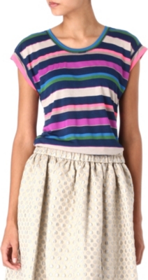 MARC BY MARC JACOBS Smashed stripe jersey t-shirt