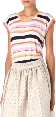 MARC BY MARC JACOBS Smashed stripe jersey t-shirt