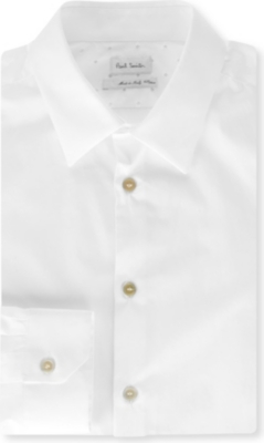 PAUL SMITH MAINLINE Textured-panel slim-fit single-cuff shirt