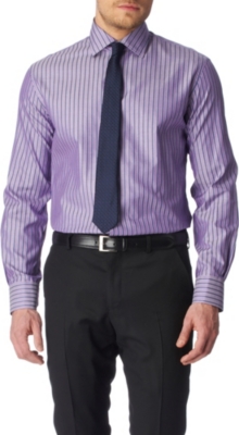 PAUL SMITH LONDON Striped slim fit single cuff shirt (Lilac