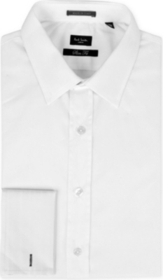 PAUL SMITH LONDON Striped-collar slim fit double cuff shirt