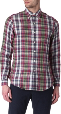 RALPH LAUREN Checked custom-fit single cuff shirt
