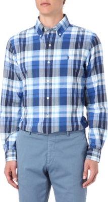 RALPH LAUREN Checked custom fit single cuff shirt