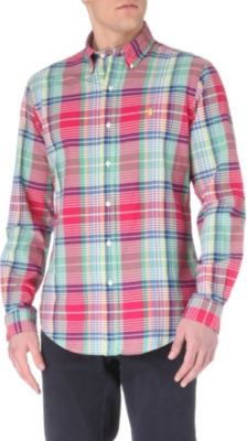 RALPH LAUREN Checked custom fit single cuff shirt