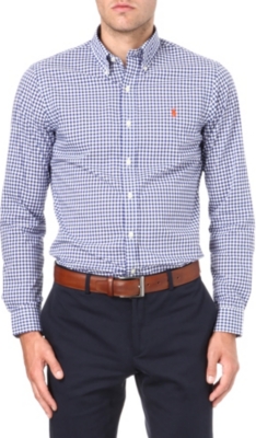 RALPH LAUREN Embroidered–logo slim fit single cuff shirt