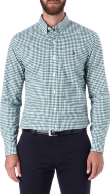 RALPH LAUREN Embroidered–logo slim fit single cuff shirt