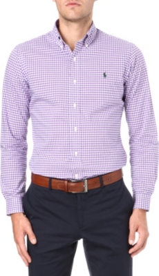 RALPH LAUREN Embroidered–logo slim fit single cuff shirt