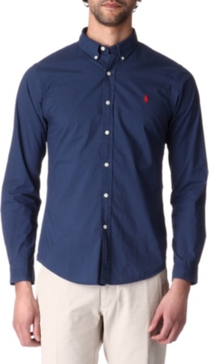 RALPH LAUREN Embroidered–logo slim fit single cuff shirt