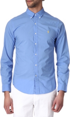 RALPH LAUREN Embroidered–logo slim fit single cuff shirt