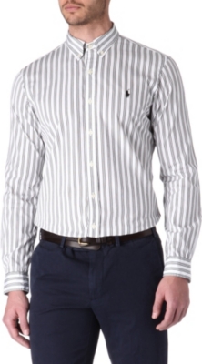 RALPH LAUREN Embroidered–logo slim fit single cuff shirt
