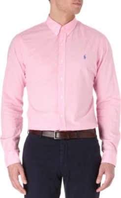 RALPH LAUREN Embroidered–logo slim fit single cuff shirt