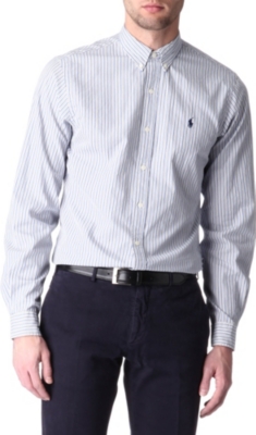 RALPH LAUREN Striped slim-fit single-cuff shirt