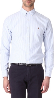 RALPH LAUREN Logo slim-fit single cuff shirt