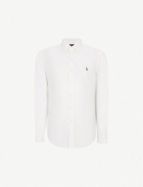 POLO RALPH LAUREN: Long-sleeved button-down slim-fit cotton Oxford shirt