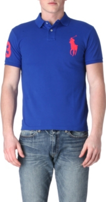 RALPH LAUREN Slim-fit Big Pony mesh polo shirt