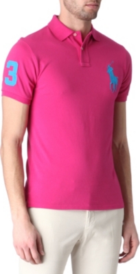 RALPH LAUREN Slim-fit Big Pony mesh polo shirt