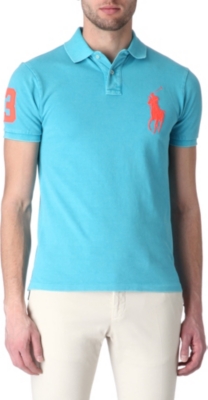 RALPH LAUREN Slim-fit Big Pony mesh polo shirt