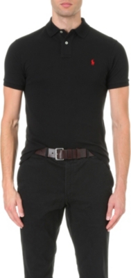 RALPH LAUREN Slim&ndash;fit mesh polo shirt