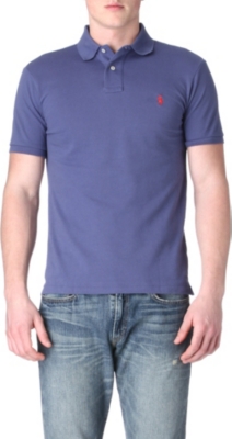 RALPH LAUREN Slim-fit mesh polo shirt