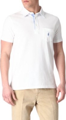 RALPH LAUREN Custom-fit striped-trim polo shirt
