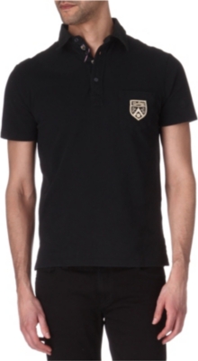 RALPH LAUREN Woven-collar crest polo shirt