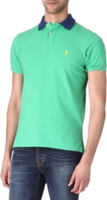 RALPH LAUREN Custom-fit contrast-collar polo shirt