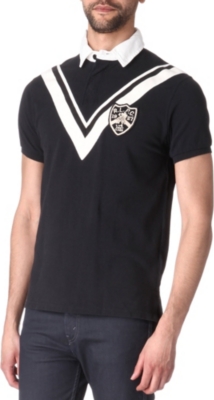 RALPH LAUREN Custom-fit medal-stripe Rugby top